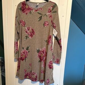 Elegant Floral Long Sleeve Dress